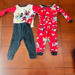 Disney Mickey Mouse Kids Footies - Red, Black, and White